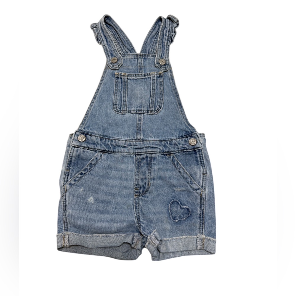 GAP Baby Denim Short Overalls girls Shortalls Infant Toddler 12-18 months